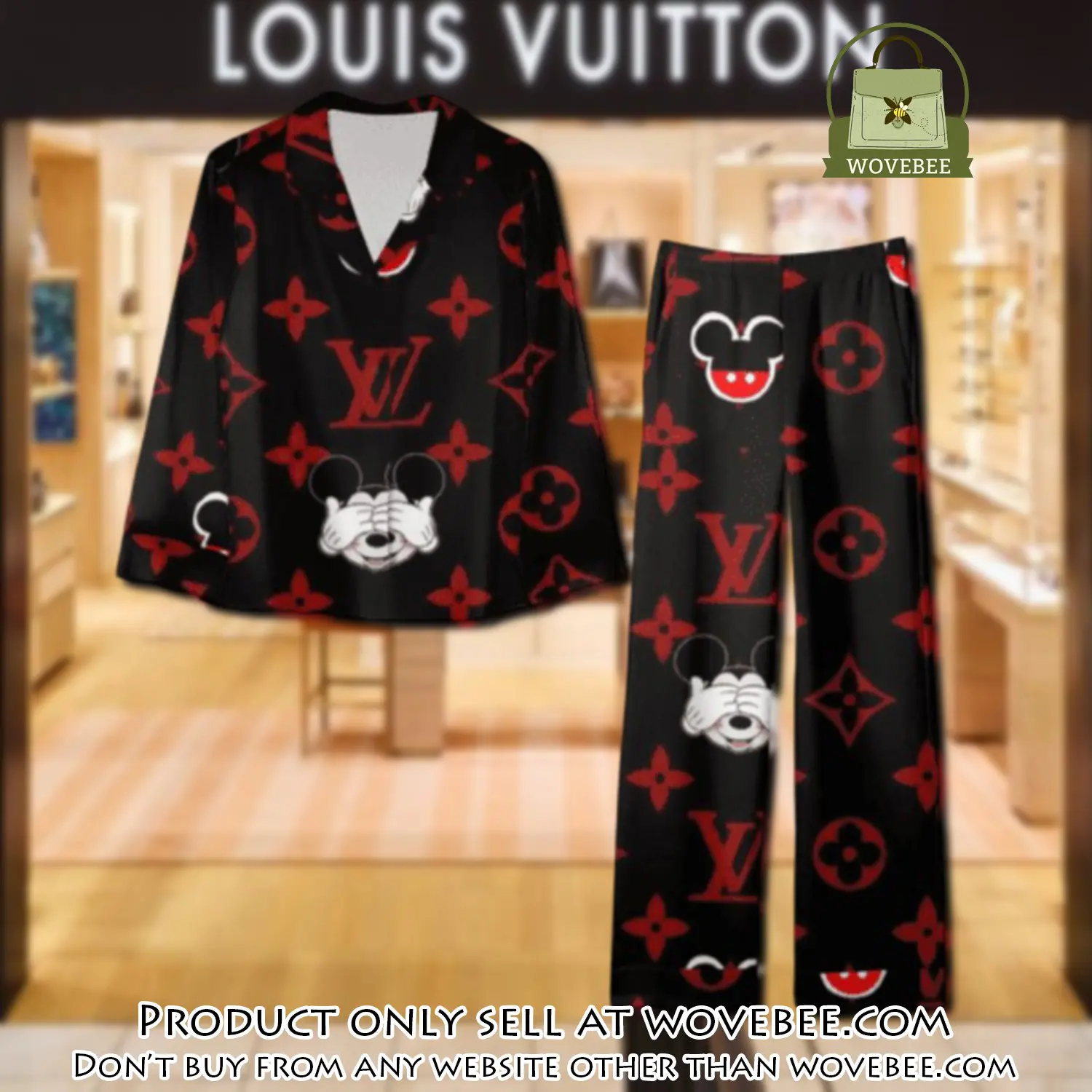 Trending luxury lv satin pajama set pjs1112 wvb1351198